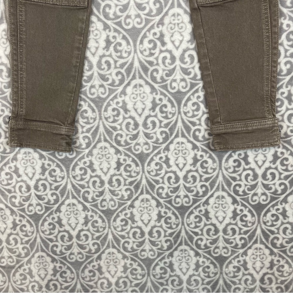 7 for all mankind Jeans Women 26 Green Skinny Double Knee Ankle Zip Denim Biker - Picture 7 of 10